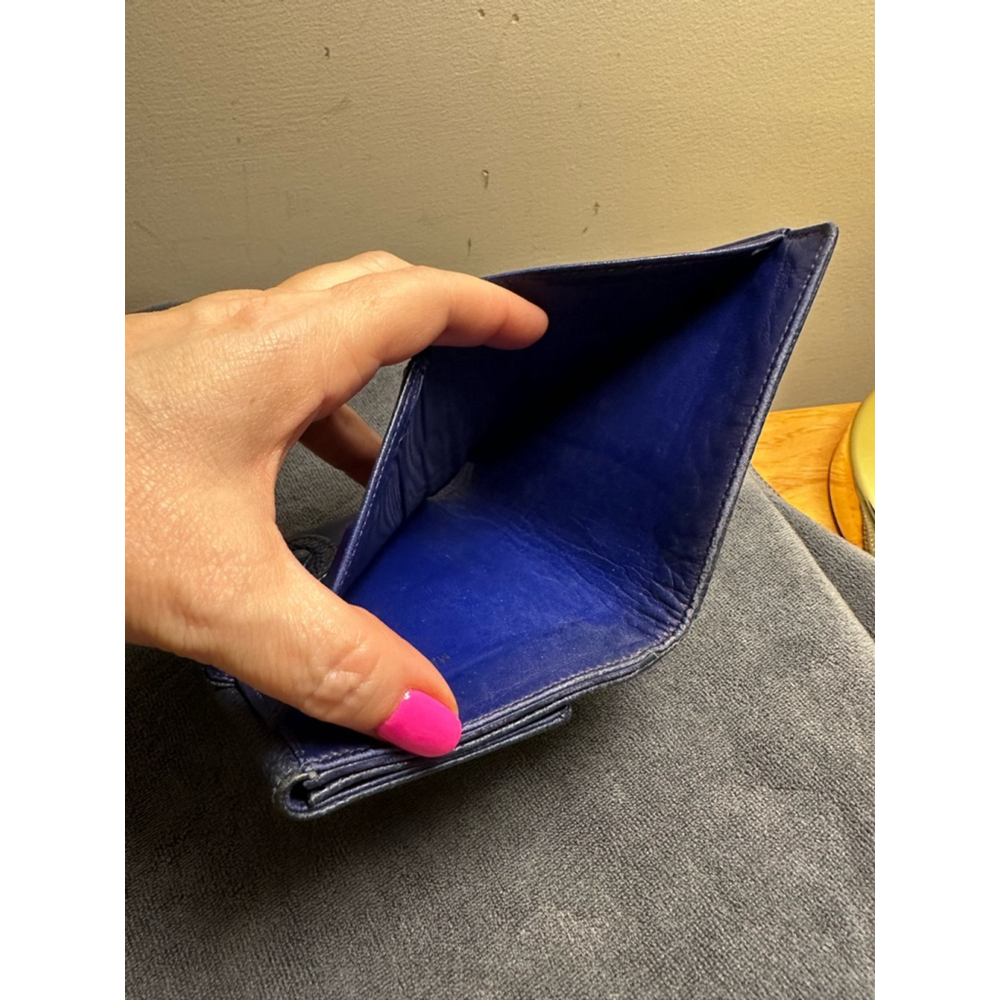 Chanel Blue Caviar Leather Small Snap Wallet - Picture 5 of 12